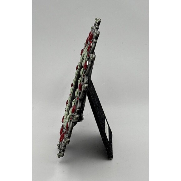 Jeweled Round Picture Frame Holds 2.5X2.5'' Used - Picture 4 of 6